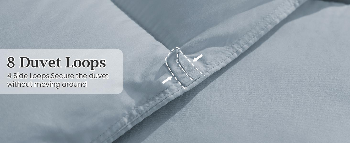 King Size Goose Feather Fiber and Down Comforter Duvet Insert All Season Hotel Luxury Bedding Comforters Soft Medium Warmth 88x104 Inches Light Grey