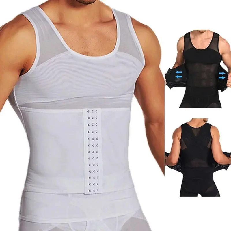 Mens Body Shaper Compression Vest Abdomen Shapewear Tummy Slimming Sheath Gynecomastia Shapers Corset Waist Trainer   Tops