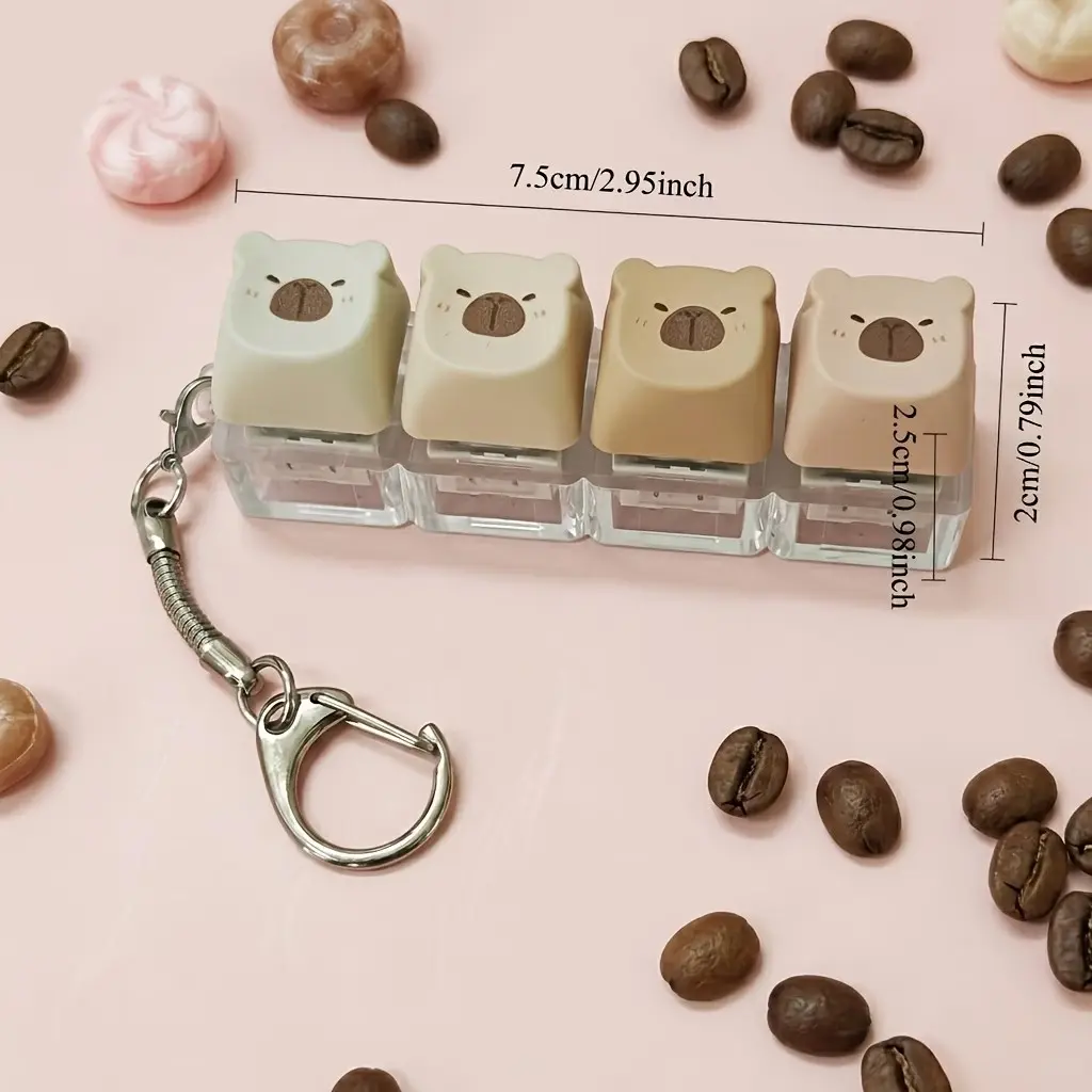 Cute Capybara Keycaps, Mechanical Keyboard Feel, Silent Typing, High-Visibility Design, Perfect for Bags, Portable, Unique Purchase Choice