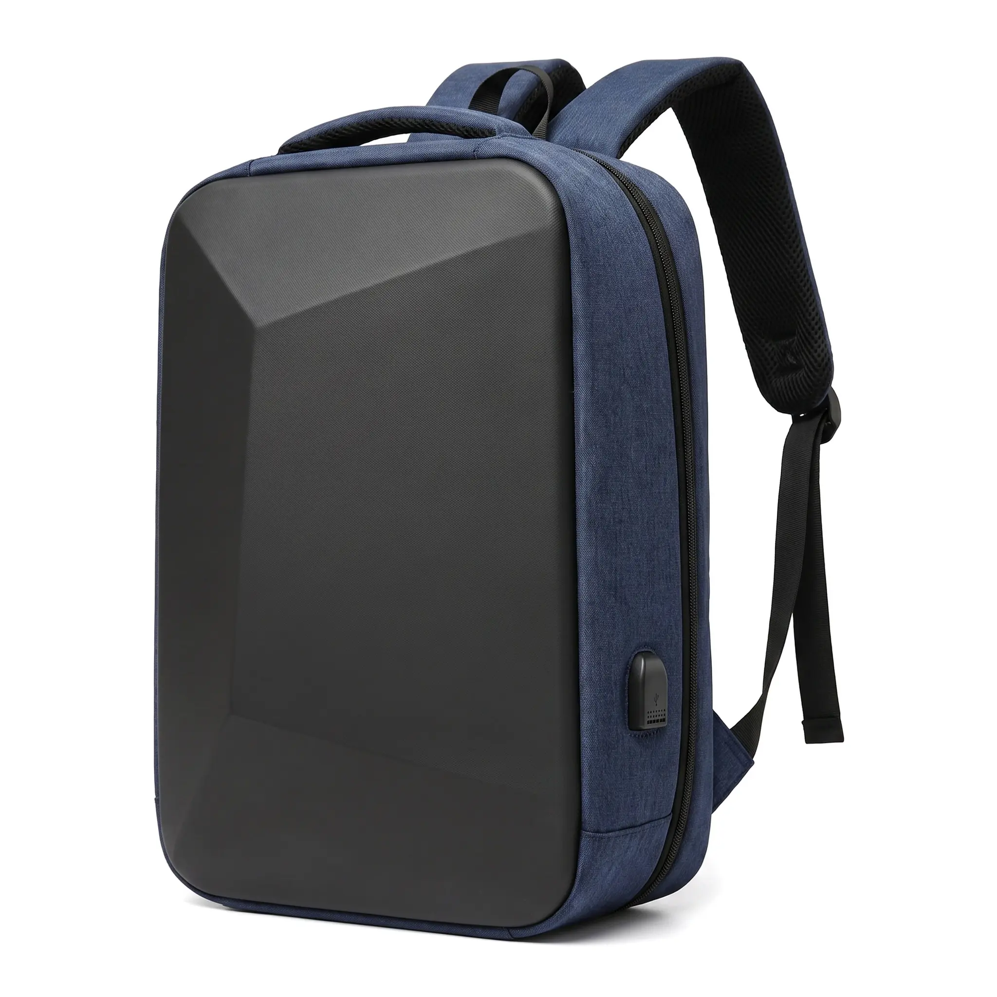 Men's 15-in Waterproof PVC Backpack - Chic, Solid Plain, Adjustable, Lightweight Durable, Zip-Closure Business Travel Casual Daypack Shoulder Bag, Multi-Function, 15-Inch, Business Casual, Everyday Carry, Diamond Quilted, Unisex, Front Zip Pocket