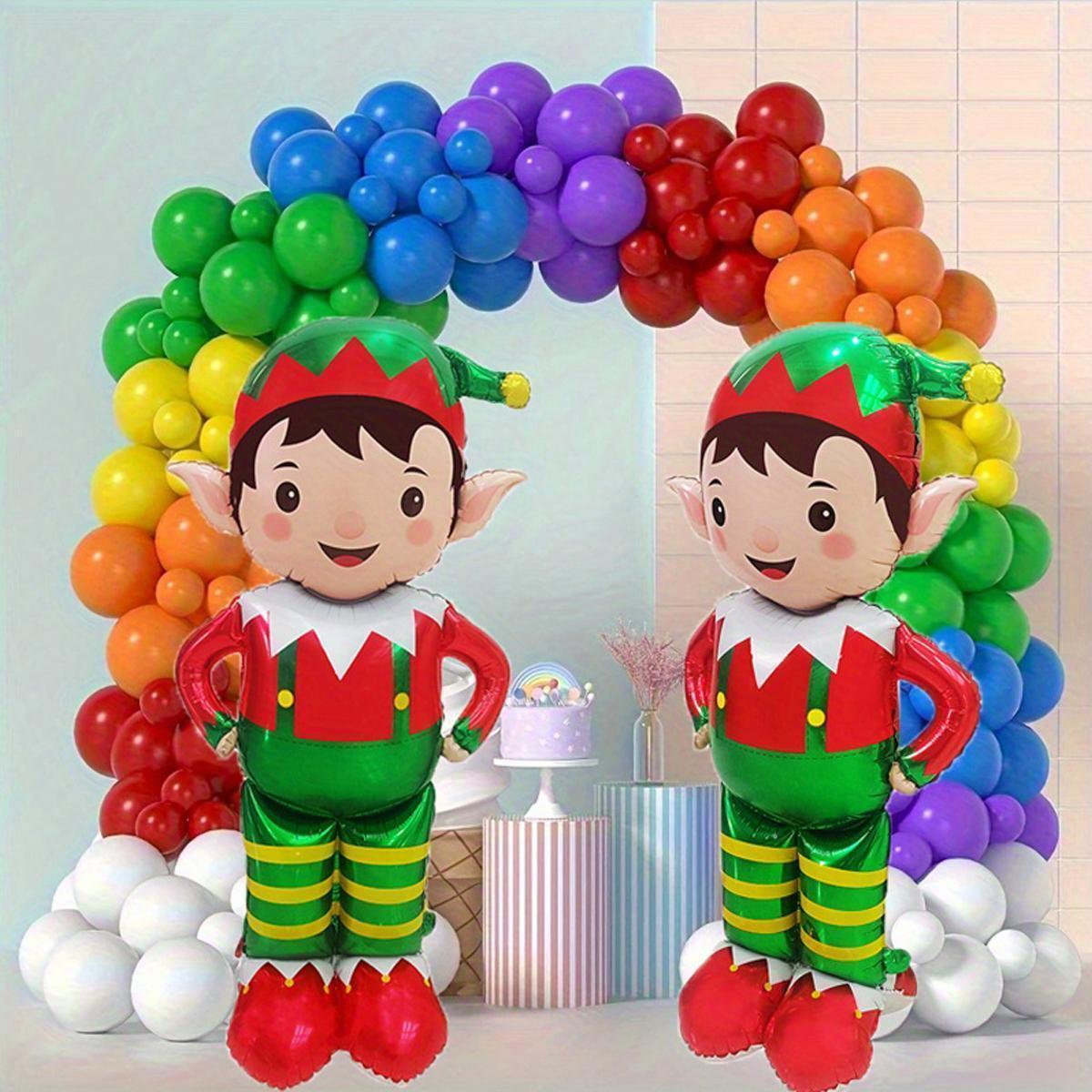 1pc 61-inch Standing Christmas Elf Balloon, Birthday Party Atmosphere Decoration, Prop for Room Decor, Christmas Party Supplies