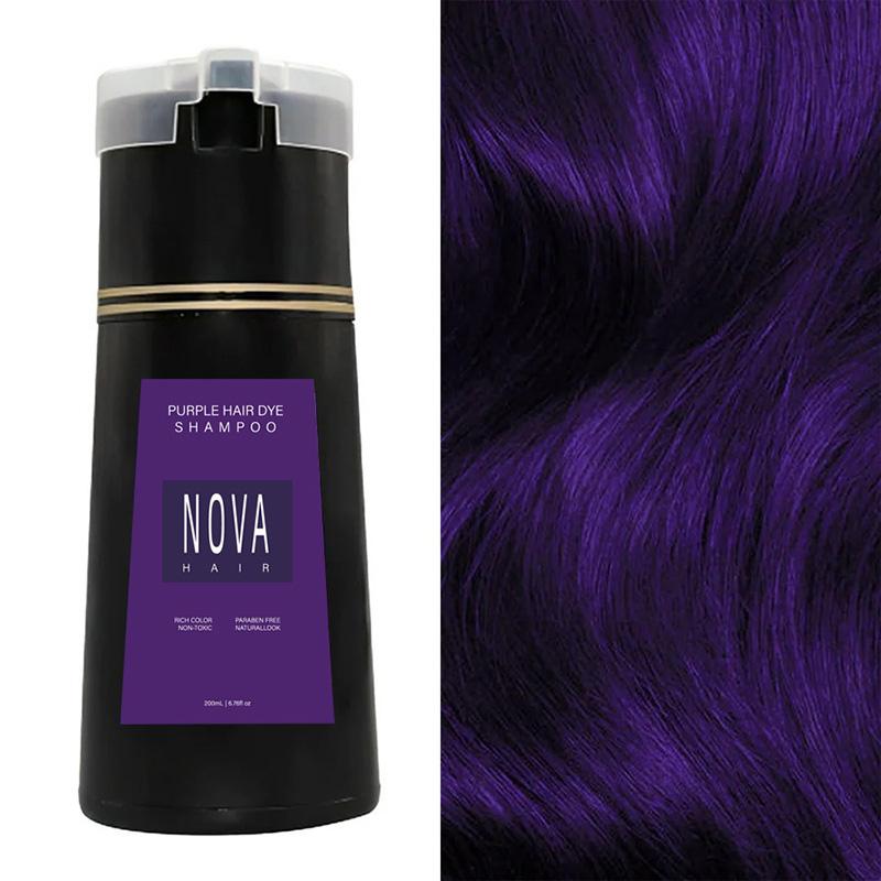 [Dyeing your own hair] NOVA Hair Dye Shampoo & Champu Para Canas - Natural 3-in-1 Instant Gray Coverage for Men & Women (Black) Dark Haircare