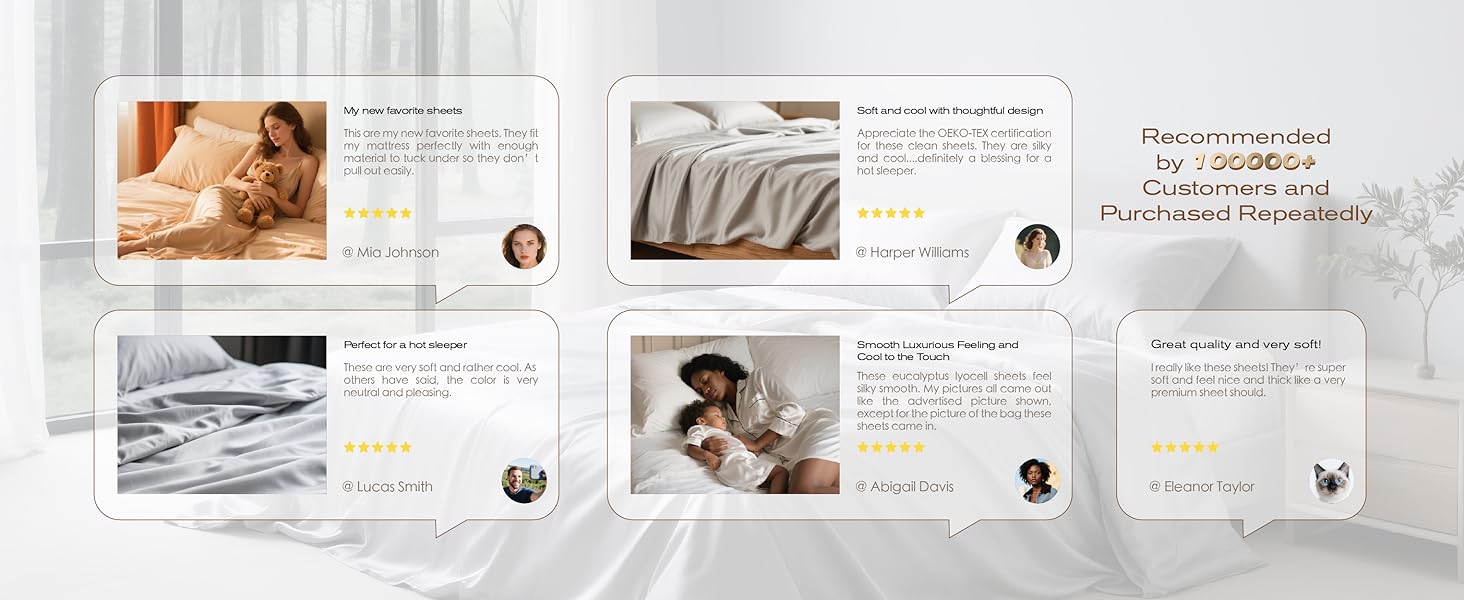 Tencel Sheet Set Queen Size, 100% Eucalyptus Lyocell, Breathable & Cooling Sheets, Deep Up to 16 Inch, Soft, for Hot Sleepers - 4PC (Queen, Dark Grey)