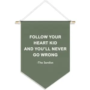 Vinatge  Baseball  Classroom  Boys Playroom Decor, Inspirational Motivational Baseball Wall Decor Pennant for  Boy Girl  Room Bedroom,Olive Green Pennants & Banners 15x11in