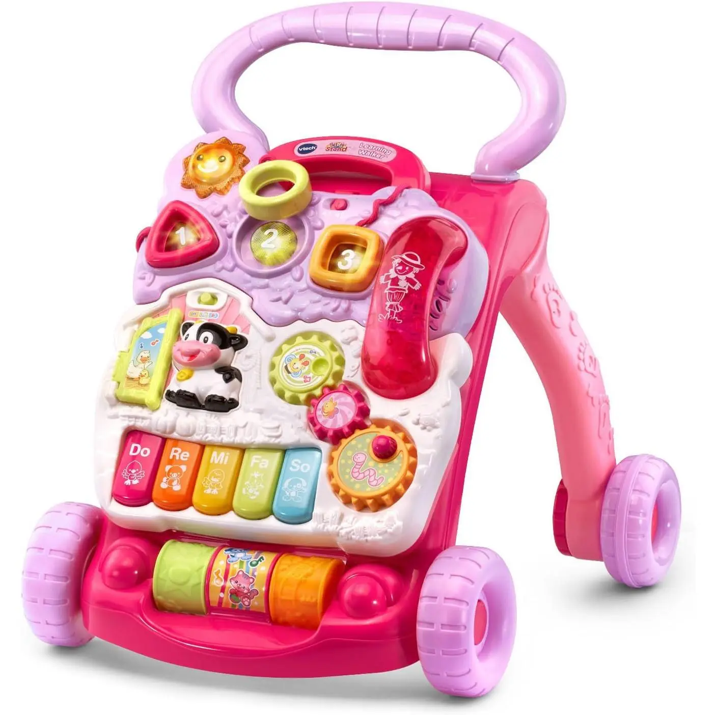 Baby Walker, Sit to Stand Learning Walker, Baby Push Walker for 6-12 Month Infants, Musical Activity Walker with Lights & Sounds, Interactive Educational Toy, Early Learning Activity Center, Push Toy for Toddlers, Fine Motor Development Toy, First Walking