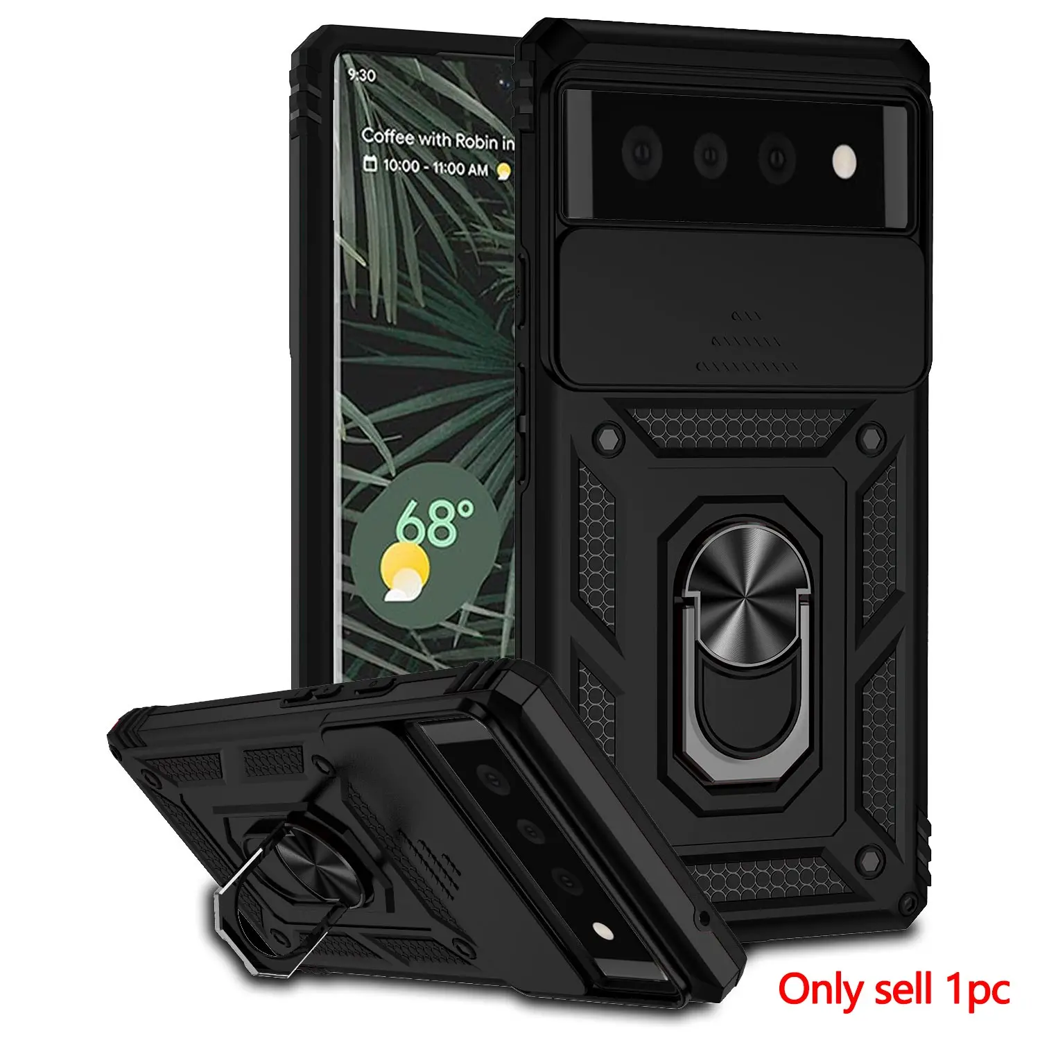 Case For Google Pixel 6 Protective Ring Holder, 360-Degree Stand, Mobile Lens Cover, Durable Design, Perfect Fit for Google Pixel 6 phone case, Protective Cellphone Casing