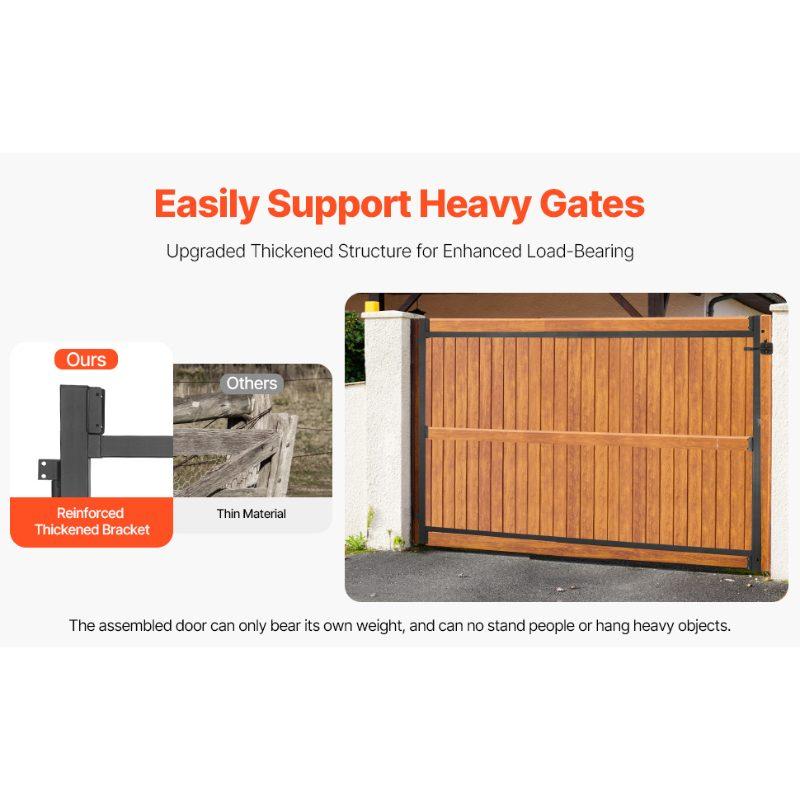 VEVOR Gate Building Kit, Fits 36 to 60 inWide Openings, Up from 6 to 7 ftHigh Fence, Adjustable Gate Building Kit, Anti Sag Full Gate Frame Kit with Latch Lock and Screws, for Wooden Fence, Iron