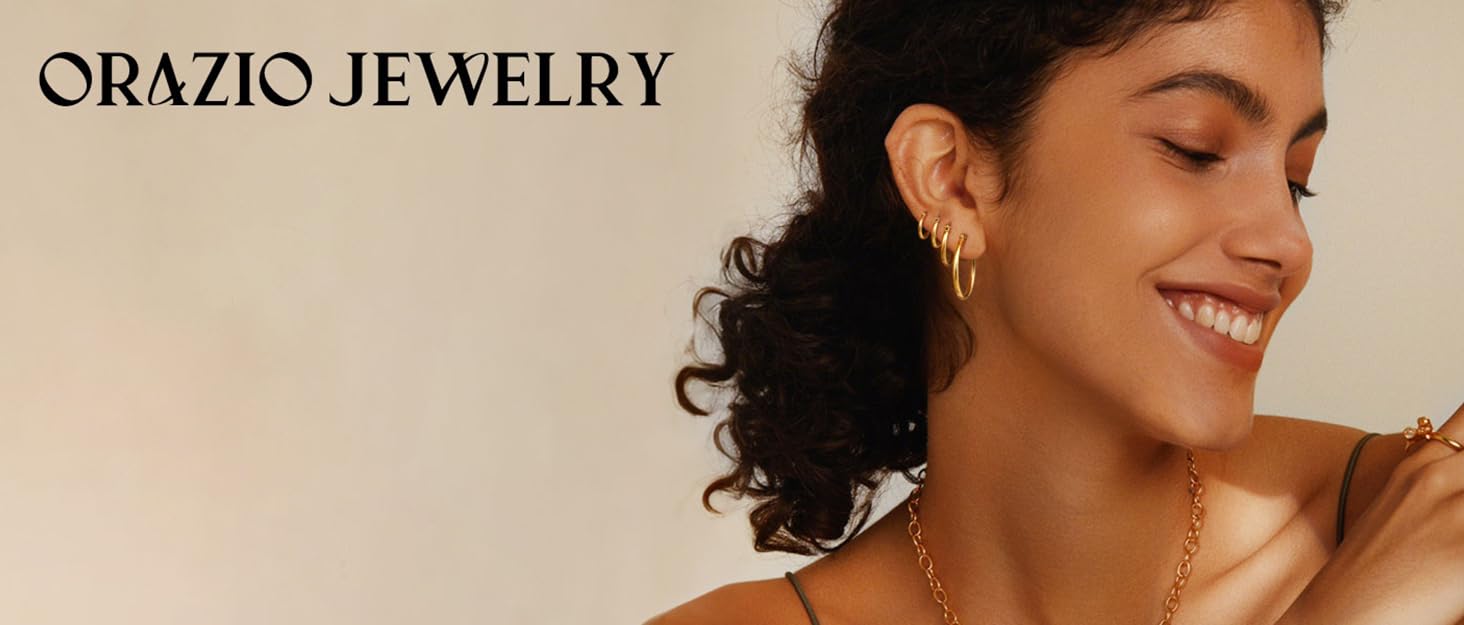 ORAZIO Clip On Earrings for Women - Pearl Drop Dangle Earrings with Bow Heart CZ - Lightweight Hoop Earrings for Non-Pierced Ears Gold Silver Finish Jewelry for Weddings Parties