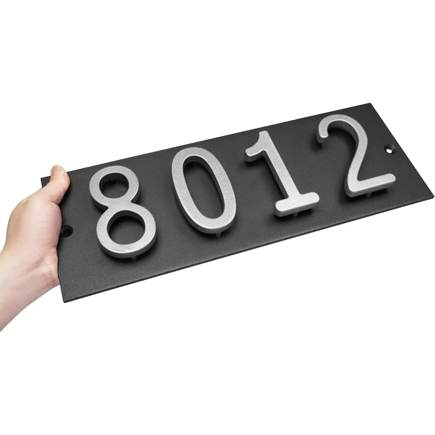 Waterproof Personalized Home Aluminum Modern Front Door Floating House Numbers Address Sign Plaque - Vertical/Horiz Orientation, Custom Plate, Colors/Fonts, Made In USA, Water Proof