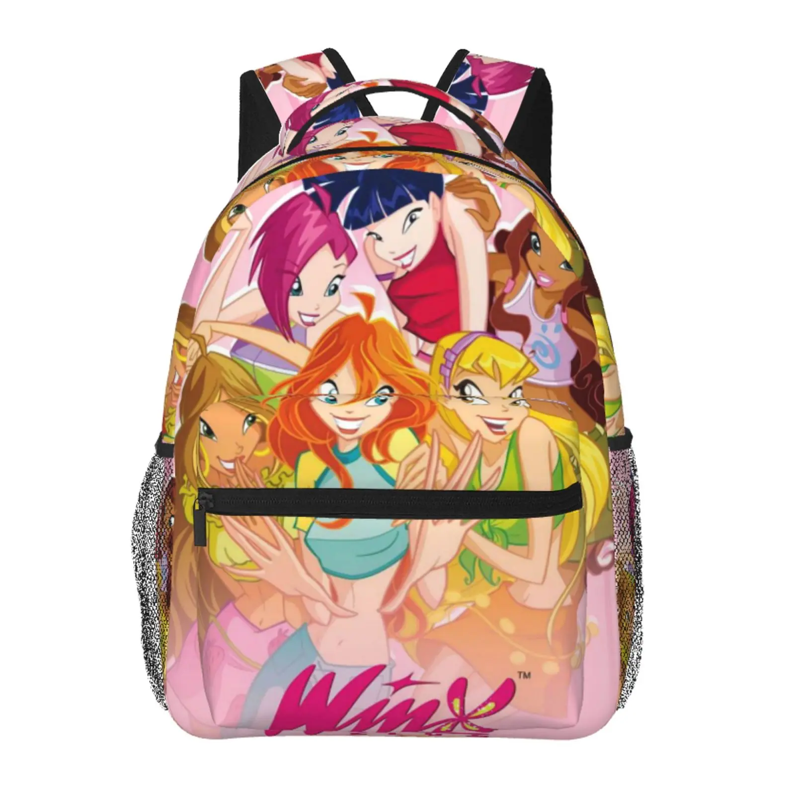 Anime Winx2 Printed Backpack, Cute School bag for Girls Boys Teens, Cartoon Backpacks Kawaii Kids Lightweight backpack with adjustable straps Bookbag, Travel, School, College, Work, Backpack, Daily Use