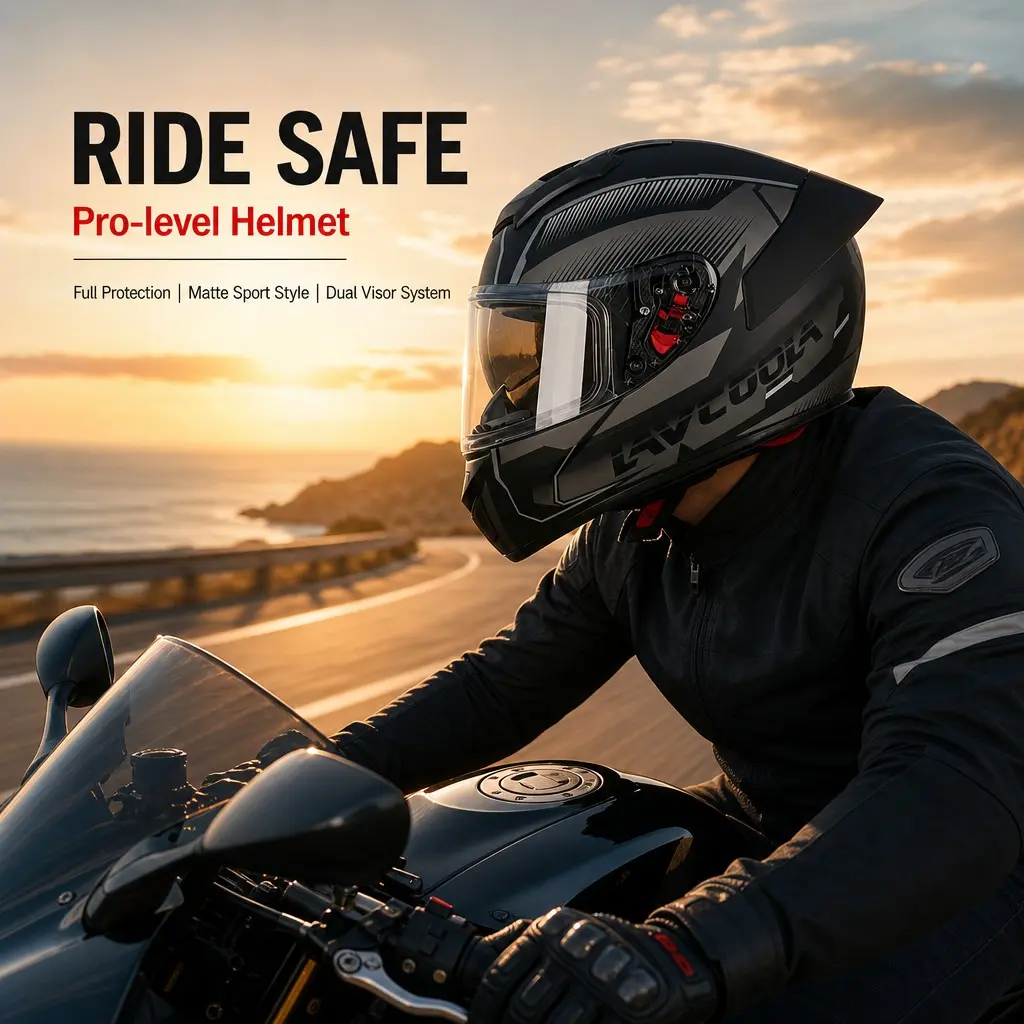 3C Dot Certified Full Helmet, Winter Motorcycle Safety Gear, Unisex Electric Bike Commuter Helmet, Dual Certification