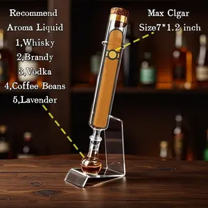 Cigar tube moisturizing box set, moisturizing set, equipped with tube and acrylic base, can enhance taste; Portable moisturizing storage box, suitable for men's gifts, men's gifts, Whisky, Vodka, Lavender