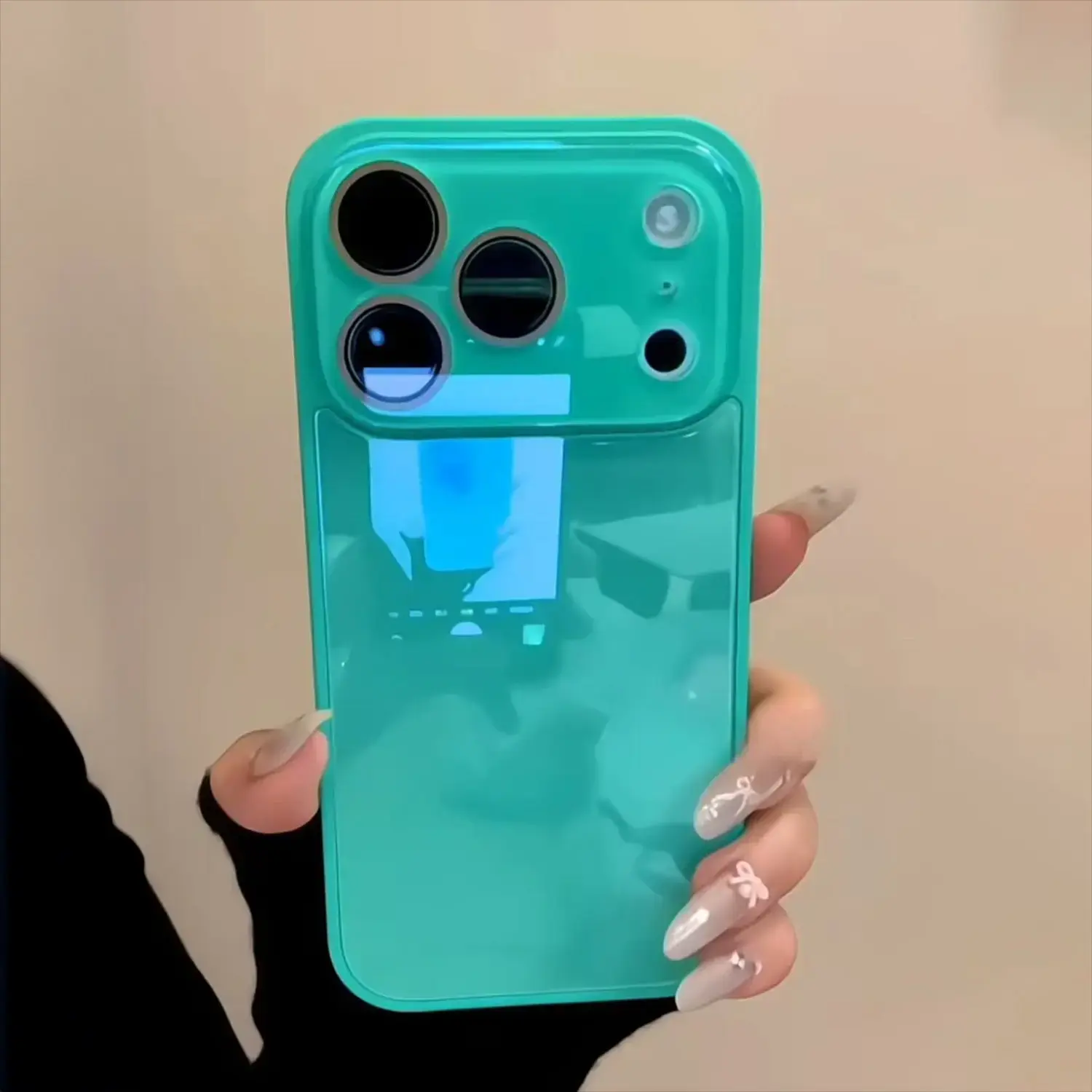 Macaron Crystal Glass Phone Case for iPhone 17/16/15/14/13/12/11 Pro Max, Full-Cover Lens Protection, Minimalist Premium Protective Case for 17 Pro