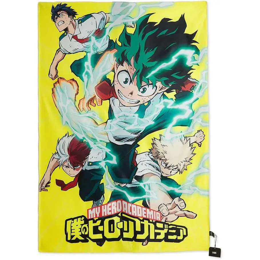 My Hero Academia flannel blanket, available in multiple sizes, suitable for living rooms and bedrooms, yellow.