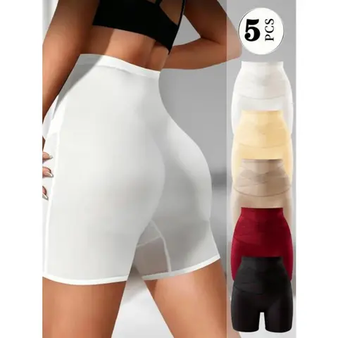 QUASTI 5 Pack High Waist Cross Comfortable Briefs, Microfiber Fabric Cross Waist Panties, Soft & Fashion Underwear, S-XXL