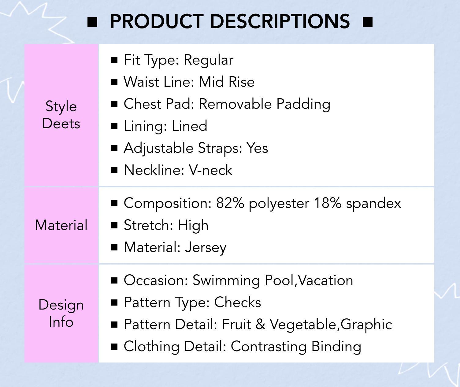 Cider [size 2-10] V-neck Contrasting Binding Halter Cheeky Bikini Swimsuit, Check Cherry Graphic Summer Vacation Bikini Set, Venus Summer Bikini Set