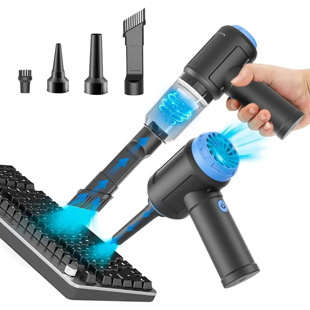 Air Duster - Computer Vacuum Cleaner - for Keyboard Cleaning - Cordless Canned Air - 110000RPM Powerful PC Cleaner(VC08)