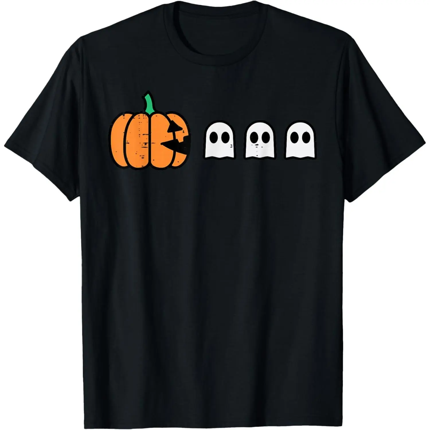 Halloween Gamer Pumpkin Eating Ghost T-Shirt