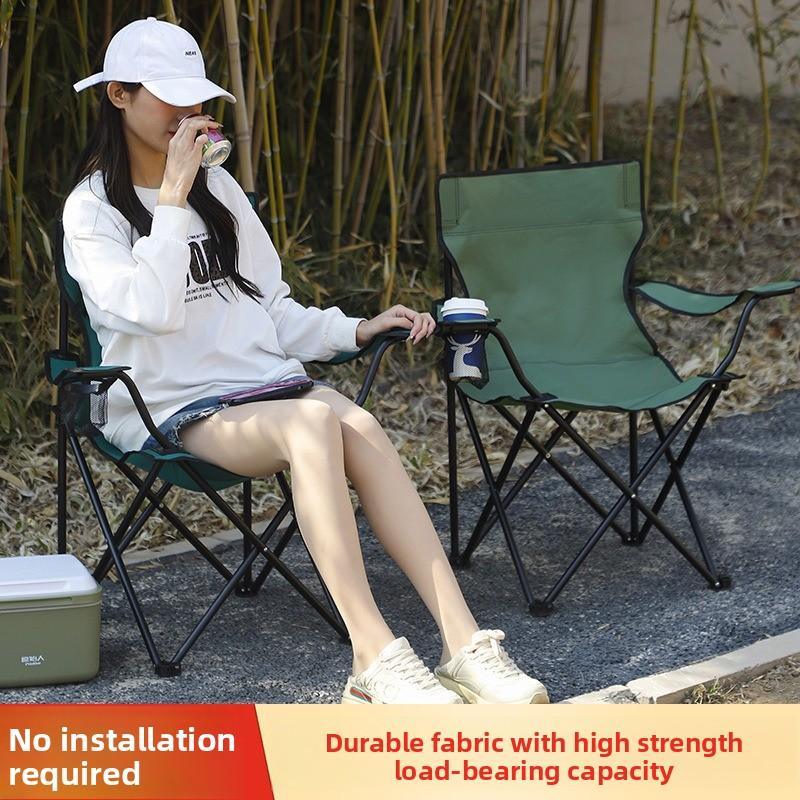 Foreign trade armchair portable backrest folding chair camping fishing stool art sketch cup beach chair