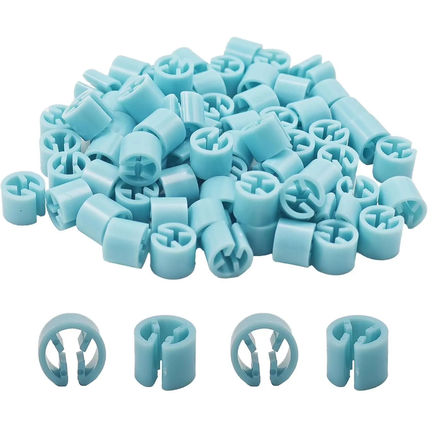 100 count Clothes Hanger Markers Blank Tags, Fit 3.5mm Rod Garment Size Clips, Plastic Snap  Labels for Clothing Color Coding Organization(Light Blue)