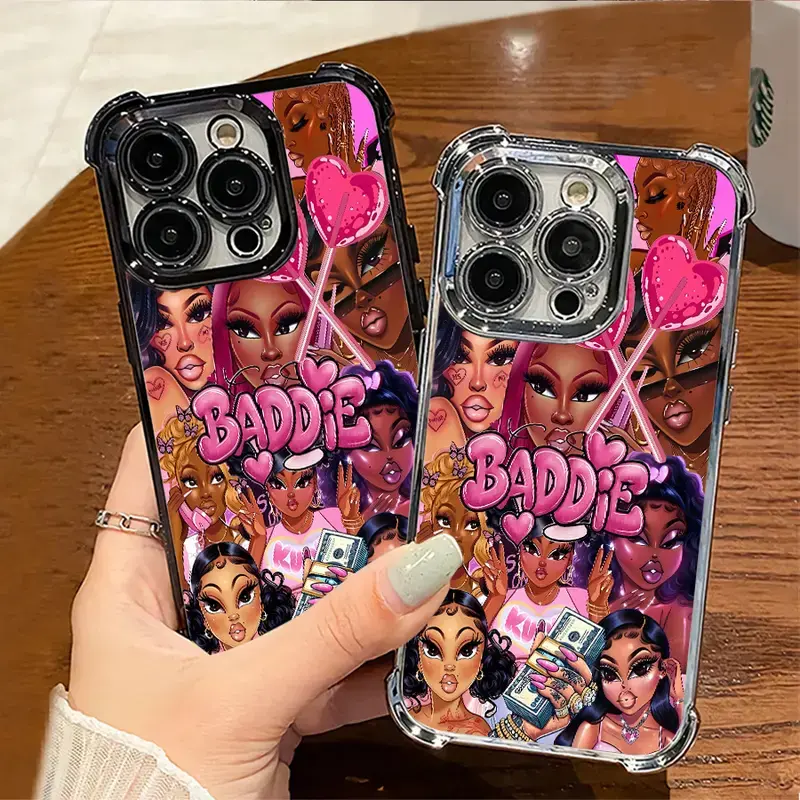 1. BADDIE Y2K Black Girl Hip Hop Phone Case | Barbie Pink Baddie Aesthetic Compatible for iPhone 17 Promax 16 15 14 13 12 11 and for Samsung S21-S25 , Gift for Hip Hop Lovers & Confident Women