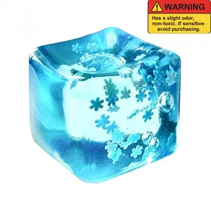 Snowflake-shaped Bouncy Toy, Snowflake Malt Candy Ice Block Fun Squeeze Slow-bounce Toy, Palm Sensory Toy, Suitable for Classroom Rewards, Christmas, New Year and Birthday Gifts, Ideal Filling for Christmas Stocking Gift Boxes, New Year Squeeze
