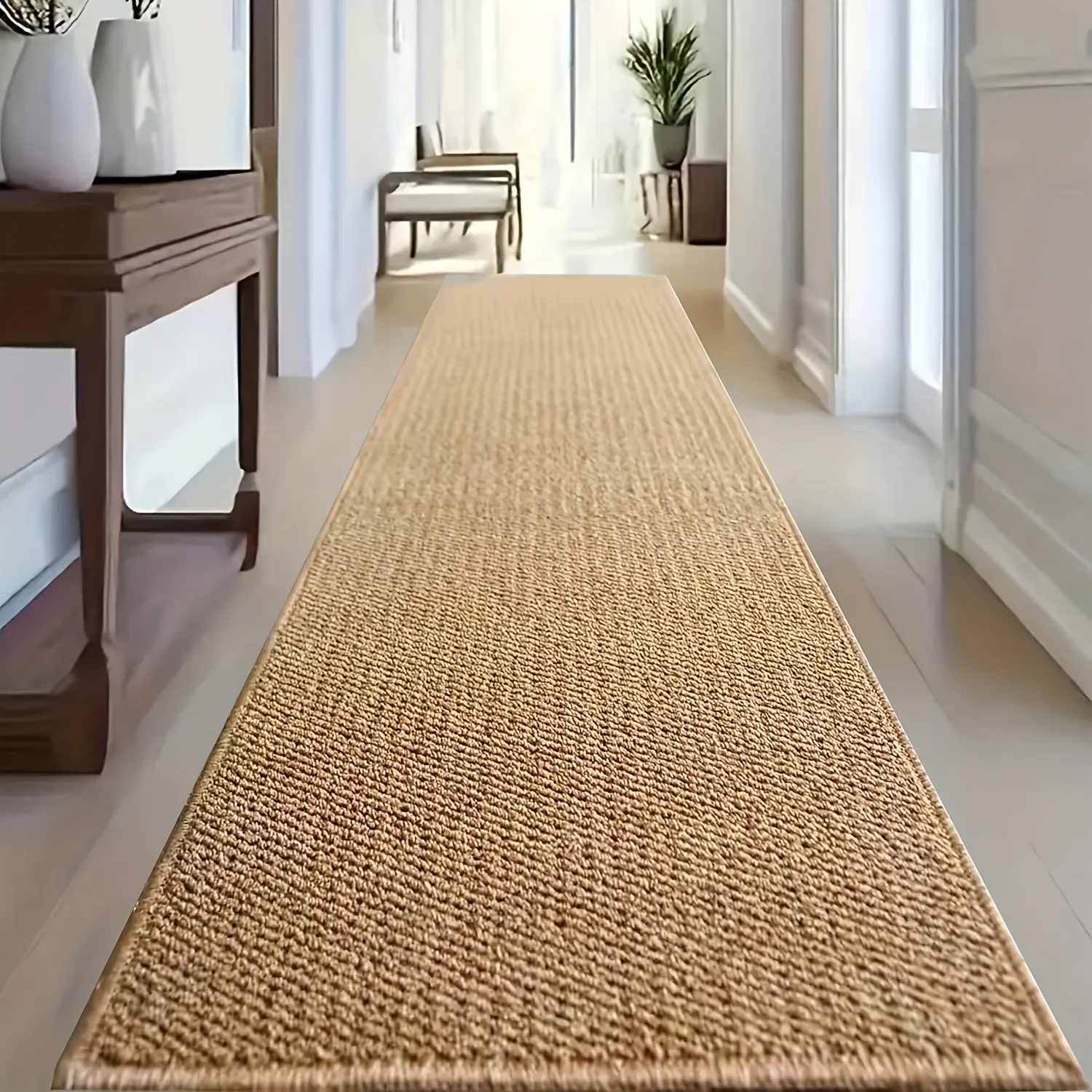 1 piece of brown rectangular carpet, pineapple loop woven carpet, pineapple loop imitation sisal rectangular carpet, suitable for RV interior, tent mat, door mat, corridor mat, camping mat, suitable for outdoor camping, hiking, road trips, balcony