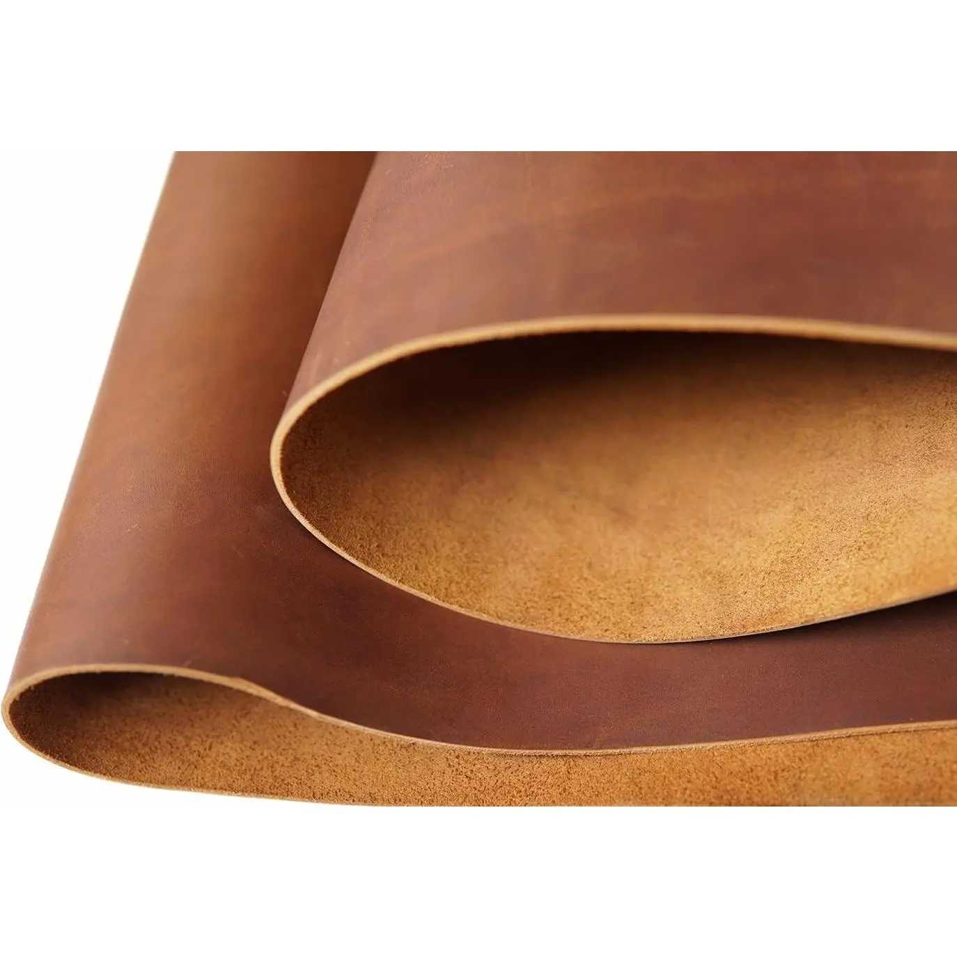 Tooling Leather Sheets 2.0mm (5-5.5oz) Thick Full Grain Cowhide Leather Square for Crafts Crafting Leather Bourbon Brown 12"X24"