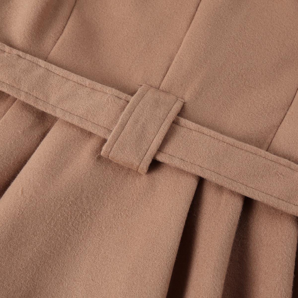 BIGWIG women's autumn and winter classic long wool trench coat with belt, casual office wear, business jacket, double-breasted lapel winter scalloped hem jacket, long trench coat parka, autumn and winter fashion retro style BIGWIG women's autumn and winter classic long wool trench coat with belt, casual office wear, business jacket, double-breasted lapel winter scalloped hem jacket, long trench coat parka, autumn and winter fashion retro style