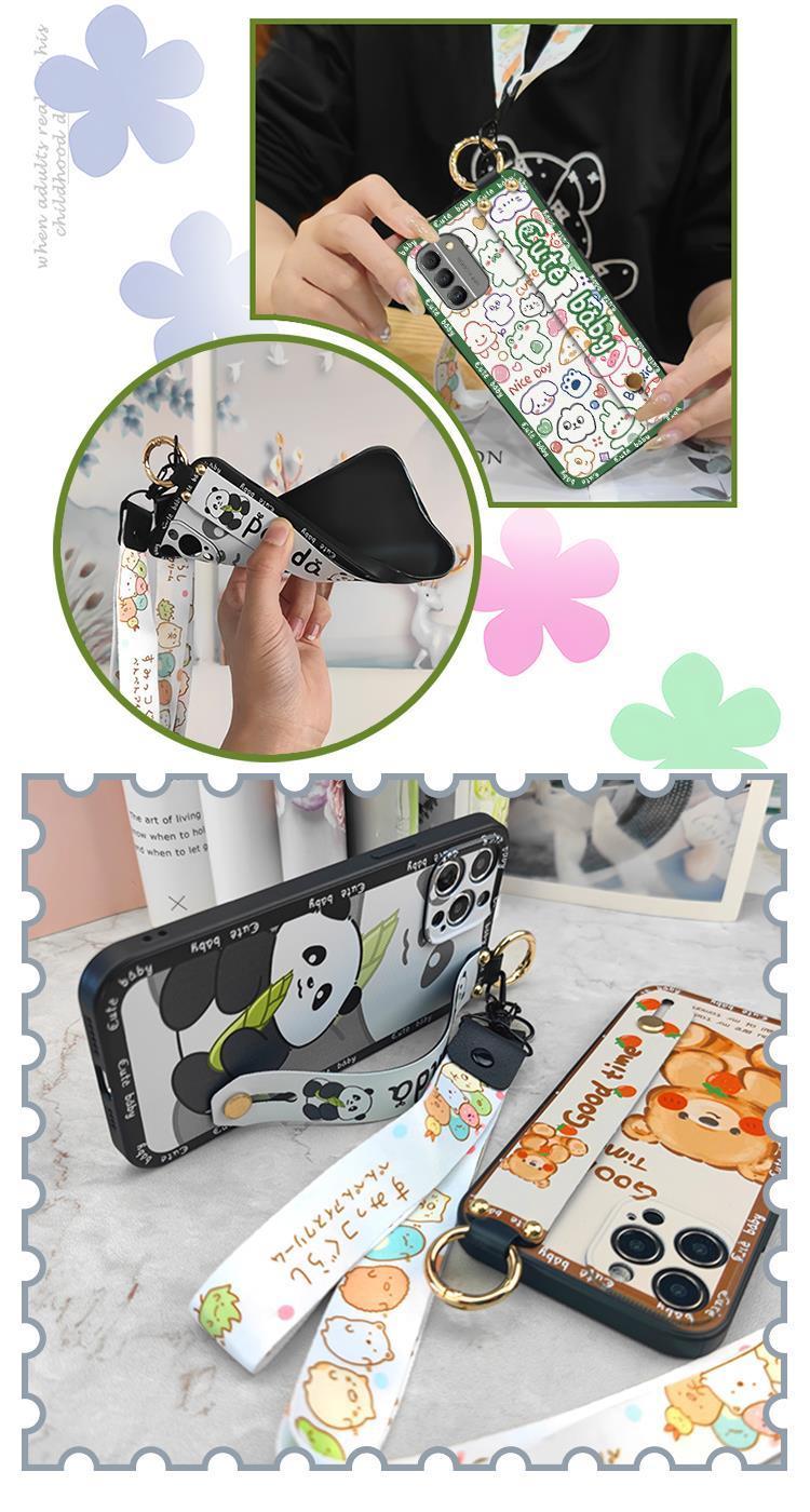 Waterproof ring Phone Case For Nokia G400 5G Durable protective Anti-knock Silicone Shockproof Wristband Cartoon Soft case Lanyard Dirt-resistant Kickstand Phone Holder Cute