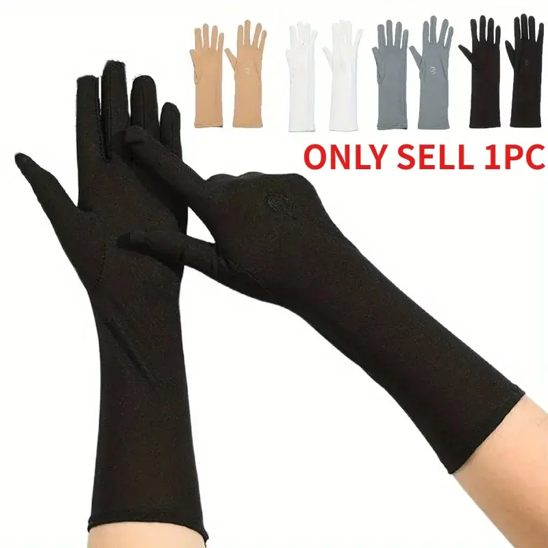 1Pc Summer Sun Protection Gloves, Long and Thin, Breathable and UV Resistant, Anti Slip Touch Screen for Outdoor Driving and Cycling, Suitable for Both Men and Women, Non Slip Gloves, Touchscreen Gloves