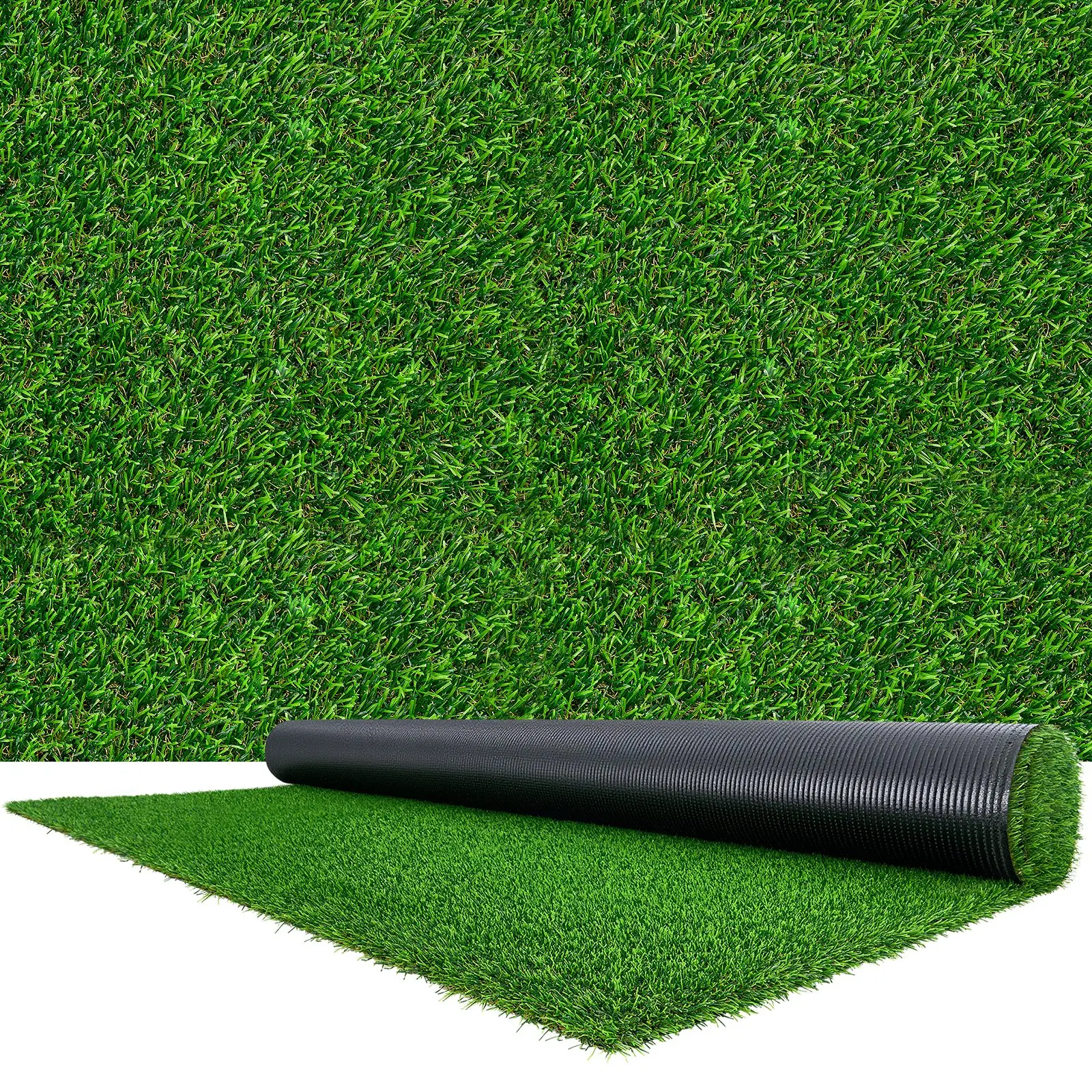 【toolupgrade】VEVOR Artificial Grass, 10x 6.5 ft Fake Grass Turf Rug, 1.38 in Pile Height Realistic Synthetic Lawn Carpet Roll Mat, Easy Clean Drainage Holes for Patio, Garden, Balcony, Outdoor Indoor Decor, Green