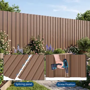 17.72*60.63in Metal Roofing Panels, 10 Pcs Waterproof Corrugated Metal Roof Panels, Heavy Duty Galvanized Steel Roof Sheets with Screws for Carports, Pergola, Easy to Install