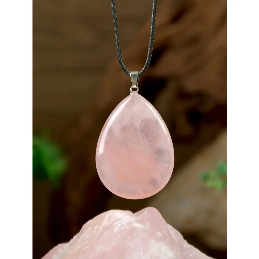 Natural Rose Quartz Healing Stone Pendant Necklace, Elegant Healing Crystal Necklace for Women, Perfect Gift for Love and Harmony, Jewel Necklace, Neck Jewelry, Pendant With Necklace