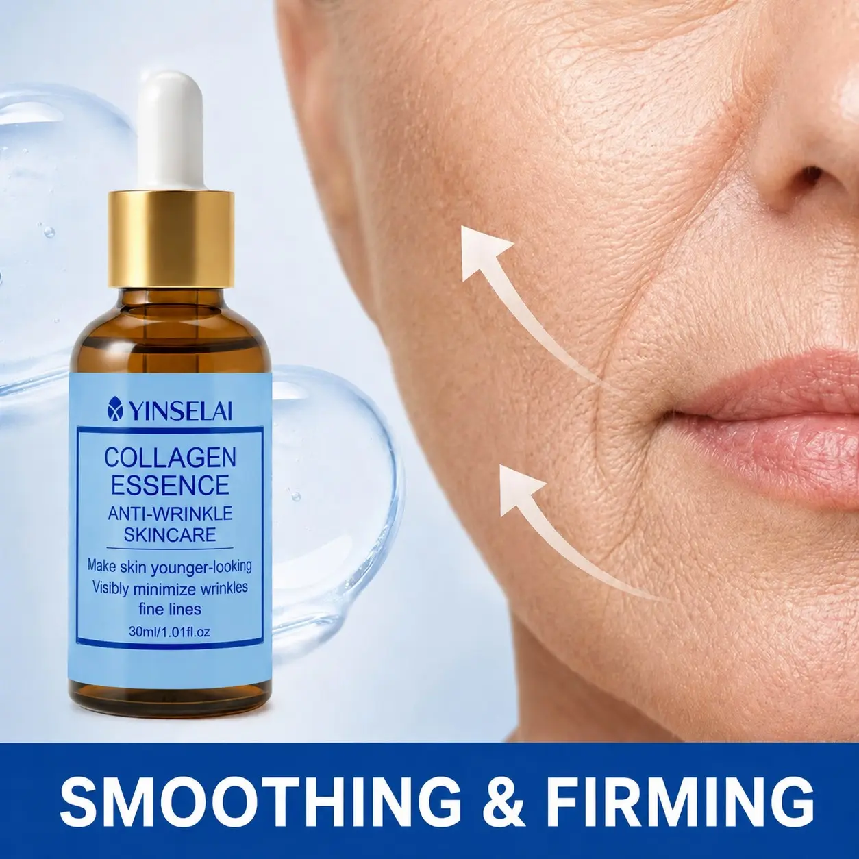 Brightening & Firming Face Serum with Niacinamide & Glutathione. Helps target dullness, dark spots, and fine lines while firming facial contours. Lightweight, alcohol-free formula for a daily glow routine. Suitable for all skin types.