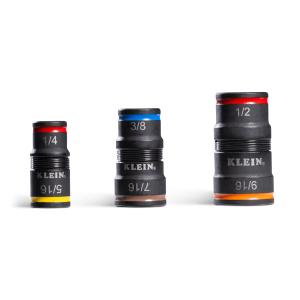 Klein Tools 32933 Klein Tools 32933 Impact Driver, SAE 7-in-1 Impact Rated Socket Set, 3 Flip Sockets with 6 Hex Driver Sizes and 1/4-Inch Bit Holder, 5-Inch Shaft