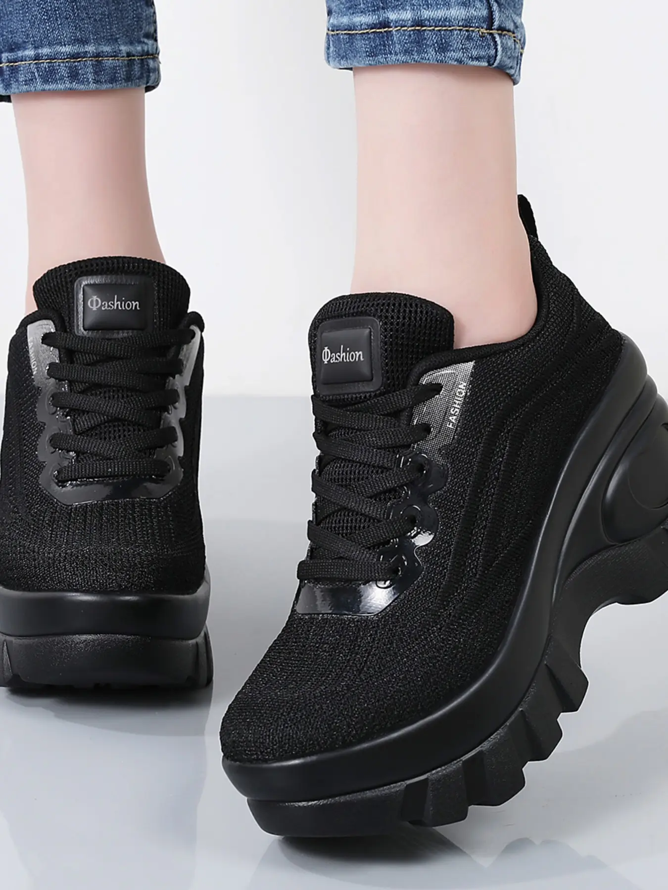 Women's Thick Sole Height-Boosting Outdoor Casual Shoes, Multi-Color Anti-Slip Breathable Sports Shoes, Comfortable Commuter Dad Shoes, Chunky Casual Trainers, Streetwear Shoes