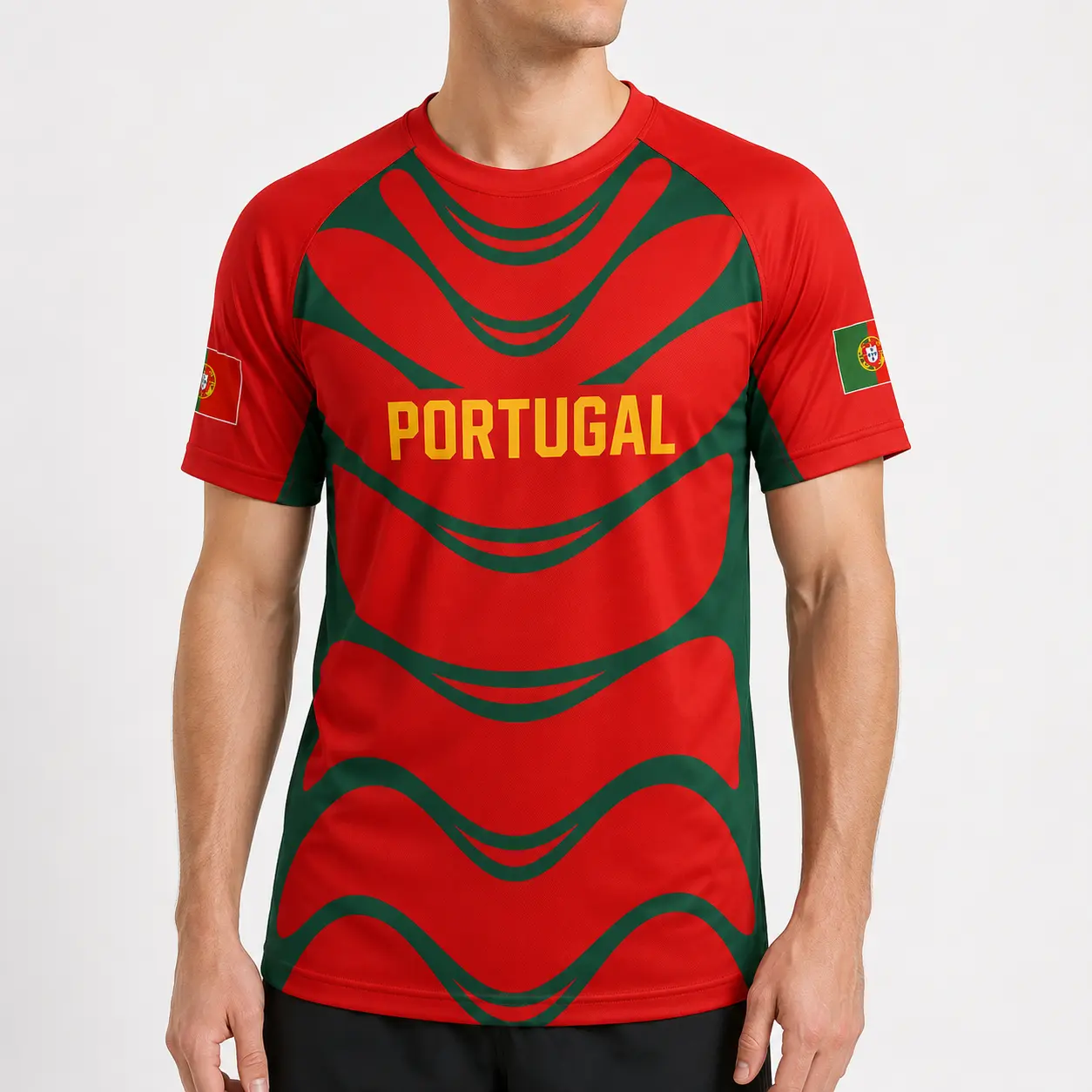 Portugal Red Green Unisex Soccer Jersey, Short Sleeve Crew Neck Football Fan Shirt, All Over Print Game Day Top, 2026 Tournament Blokecore Streetwear,outfits,men's wear,men fashion,summer men fashion clothes,football jersey,fan jersey,fan cheering