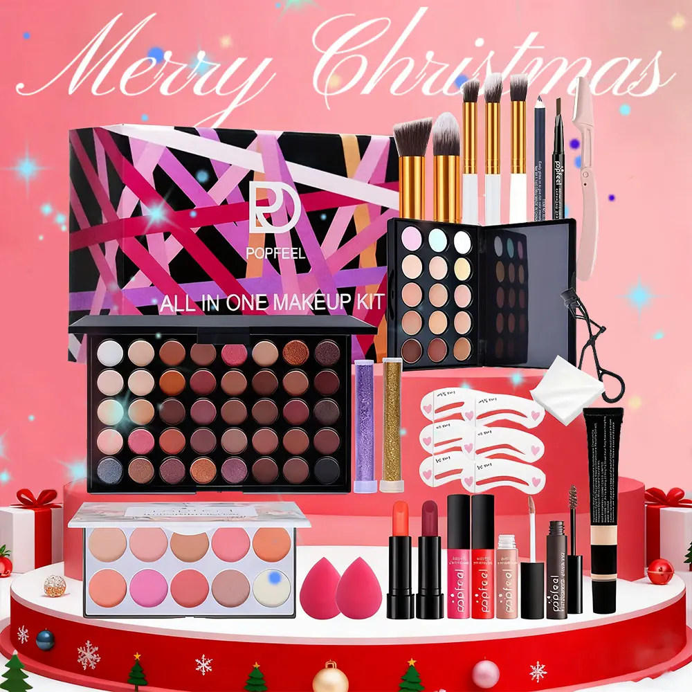27-Piece All-In-One Makeup Set for Beginners & Professionals, Includes Eyeshadow, Lip Gloss, Foundation, Blush, Concealer, Ideal Gift