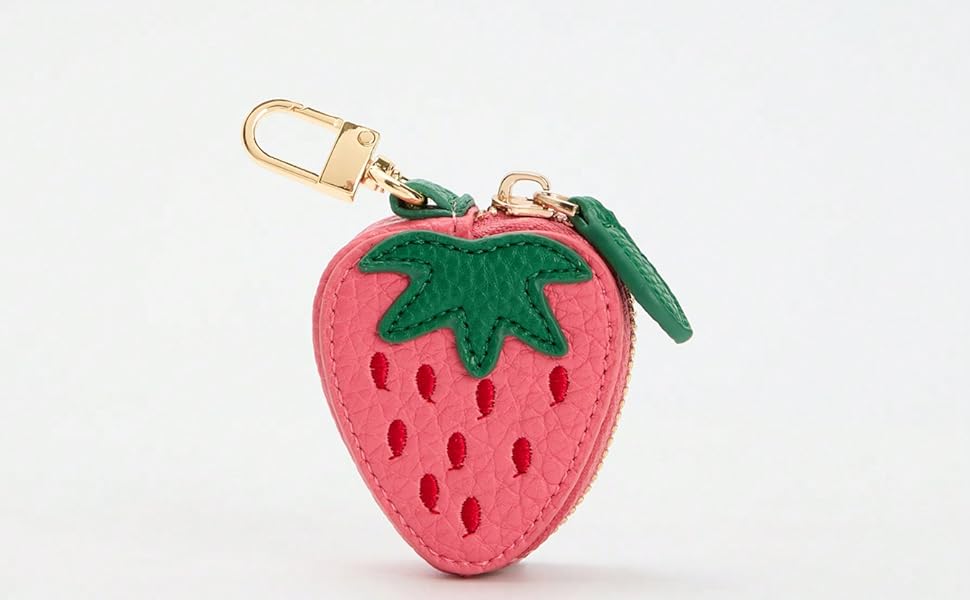 Strawberry Fruit Charm coin purse fit for AirTag cute keychain mini pouch Wallet gift for girl women