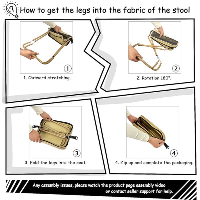 Portable Folding Stool with Carry Bag, Lightweight Foldable Stool, Outdoor Chair with Pocket, Camping Folding Chairs, Travel, BBQ, Fishing, Beach, Picnic, Camping Portable Folding Stool with Carry Bag, Lightweight Foldable Stool, Outdoor Chair with Pocket, Camping Folding Chairs, Travel, BBQ, Fishing, Beach, Picnic, Camping