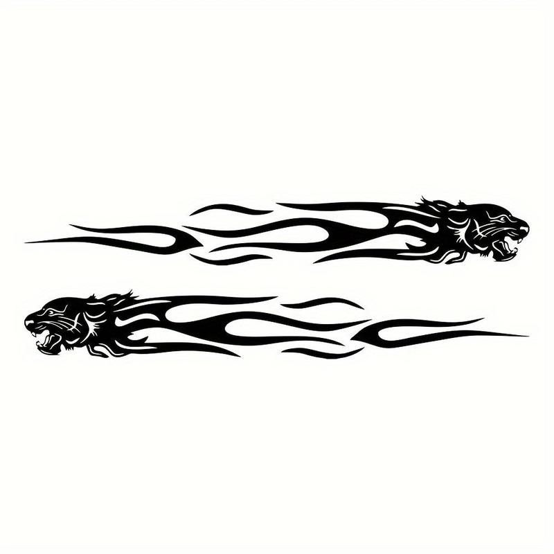 Tiger Flame Pattern Car Sticker, Creative Car Window Decal, Universal Car Exterior Decoration Accessories for Car Body Window