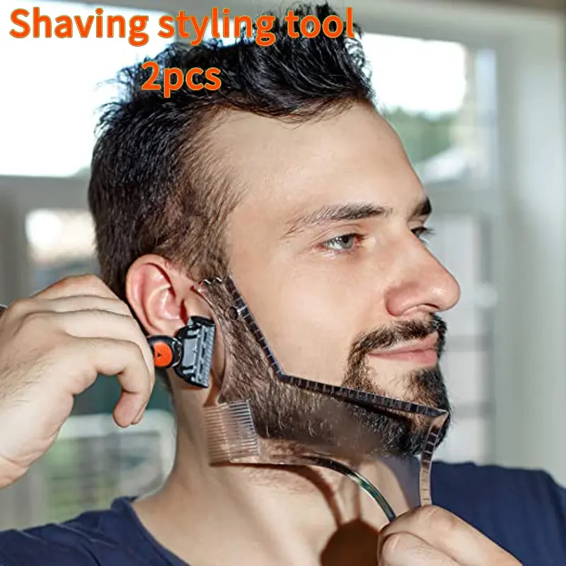 2pcs Men's Beard Styling Template Beard Comb Lightweight and Flexible Integrated Shaving Assistant Exquisite Styling Tool Beard Shaping Tools