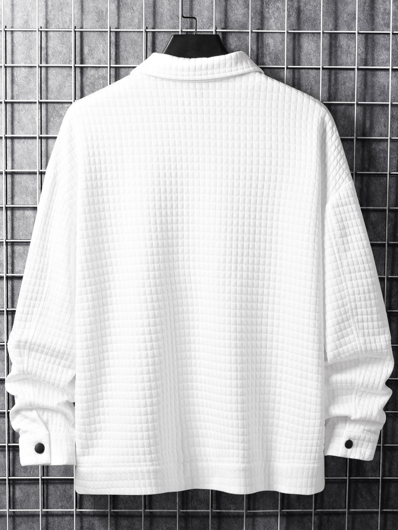 Men's Fashionable Button Front Coat with Flap Pockets, Loose-Fit Casual Thick Knit Fabric Jacket for Fall & Winter, Perfect Outerwear for Any Occasion