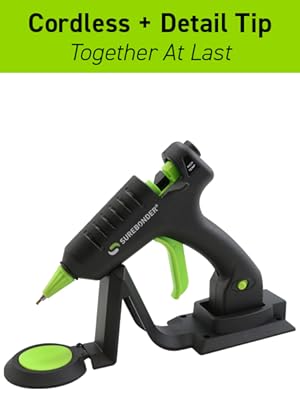 Cordless/Corded High Temperature Mini Hot Glue Gun With Detail Tip, 20 Watt, Rechargeable with Portable Heat Stand, Ideal for Crafting and DIY Projects (Black)