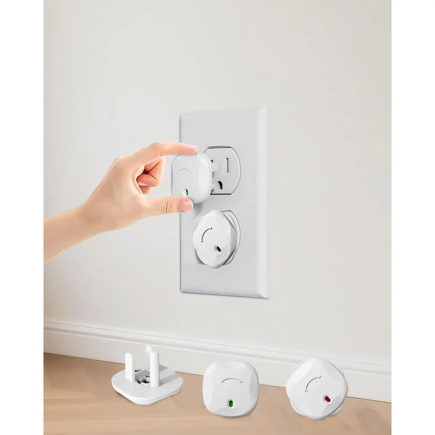 40 Pack Baby Proof Outlet Covers with Rotating Unlock Design | Child Proof Electrical Socket Covers for US 3-Prong Outlets, Home & OfficeGift