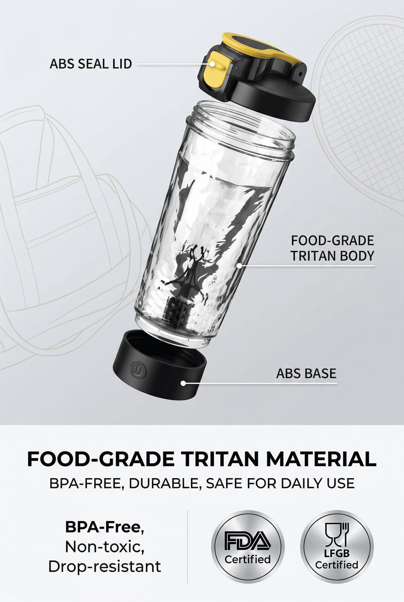 Electric Protein Shaker Bottle - Smart Blender Bottle, Leak-Proof Design, BPA-Free Tritan,USB Rechargeable Mixer Cup for Shakes and Meal Replacements