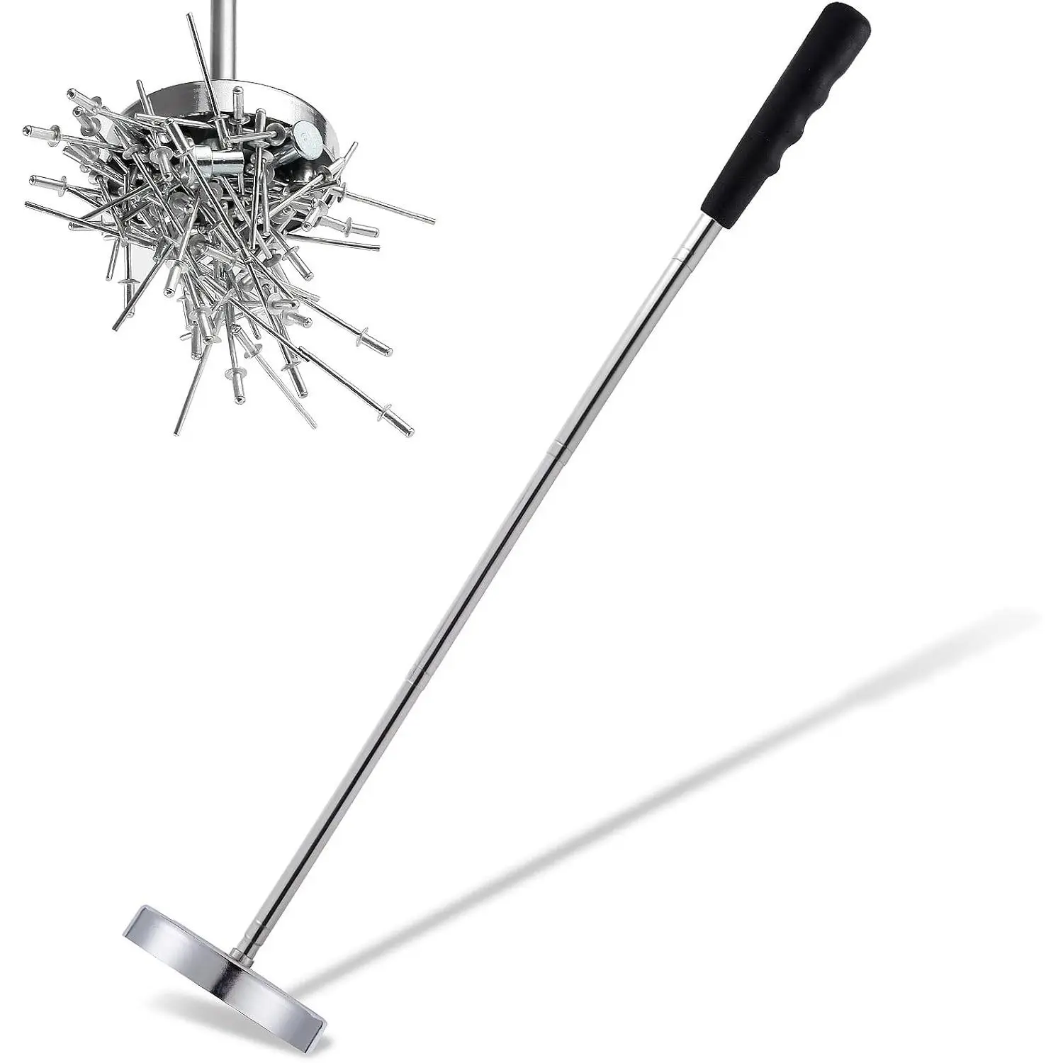Telescoping Magnetic Sweeper Pickup Tool - Retractable 8.6" to 33" with Strong Magnet, 35LB Pull Capacity, Picks Up Nails, Screws, and Metal Parts