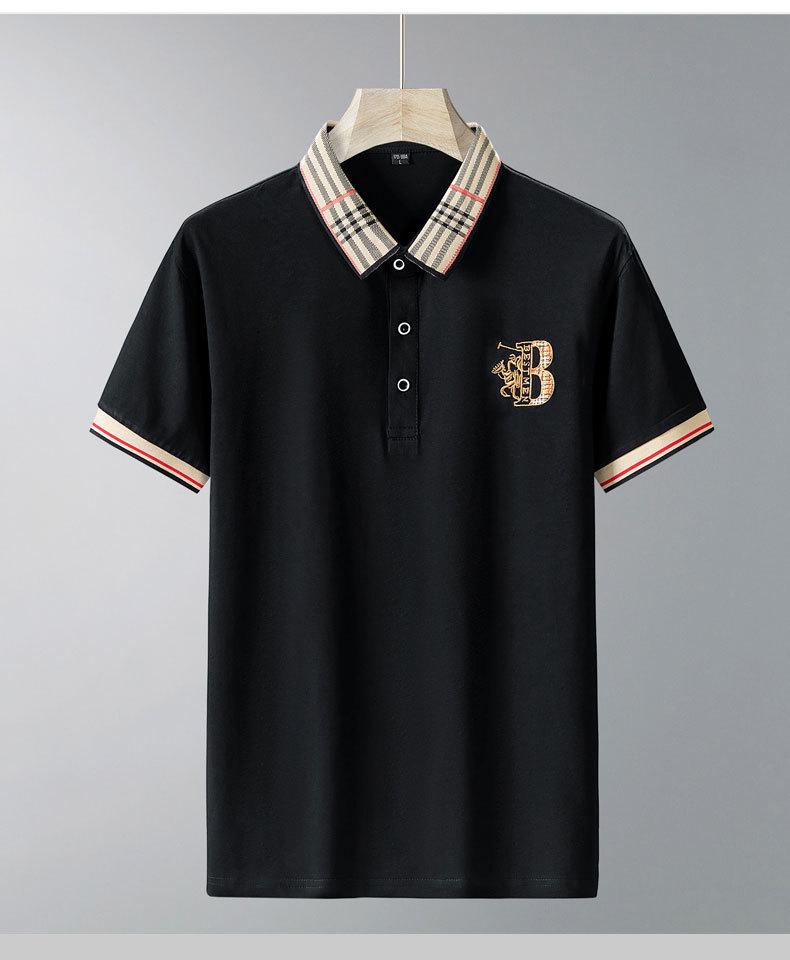 New Summer High-Quality Pure Cotton Men's Polo Shirt Solid Color Embroidered Lapel Top