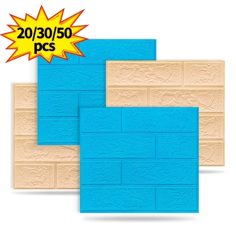 3D Brick Pattern Wallpaper Stickers, Self-Adhesive Foam Wall Tiles, Easy Clean and Install, Removable, for Living Room, Kitchen, Bedroom, Office Decor